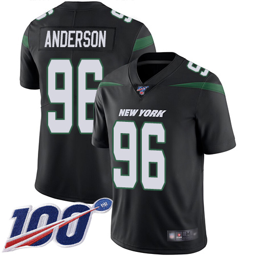 New York Jets Limited Black Men Henry Anderson Alternate Jersey NFL Football #96 100th Season Vapor Untouchable->new york jets->NFL Jersey